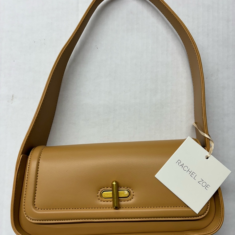 Rachel Zoe Tan Shoulder Bag with Gold Hardware